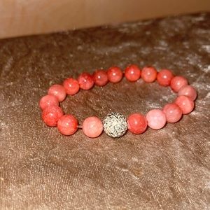 Coral and crystal ball 🔮 bracelet